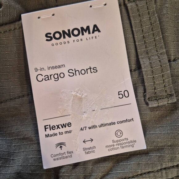 Sonoma Men's Olive Green Cotton /Spandex Cargo Shorts NEW NWT - Picture 9 of 10